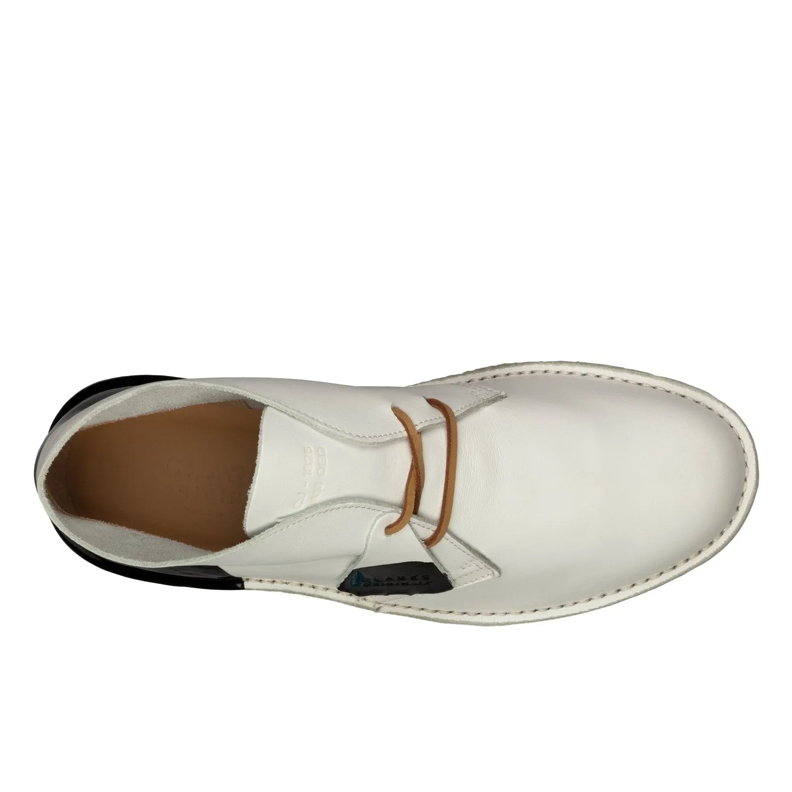 Clarks Originals Men's Two Tone Leather Desert Boots Black White 26159092