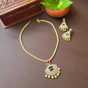 Peacock Pendant With Crystal Chain